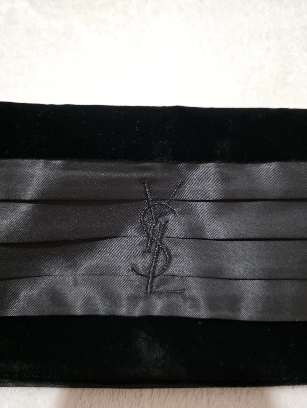 YVES SAINT LAURENT YSL Parfums Black Velvet Satin Evening Bag Clutch - Picture 2 of 8